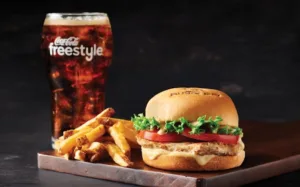 Burger, fries, and Cola
